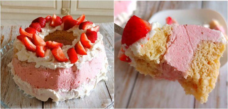 Полуничний кето торт без духовки