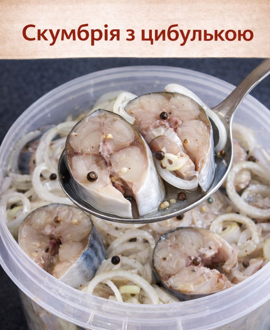Готуємо скумбрію мариновану з цибулькою та часничком - це дуже смачно