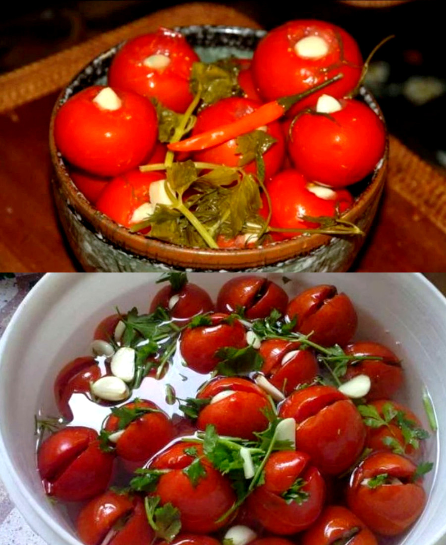 Запашні квашені помідори з часником. За півтори доби будете ласувати