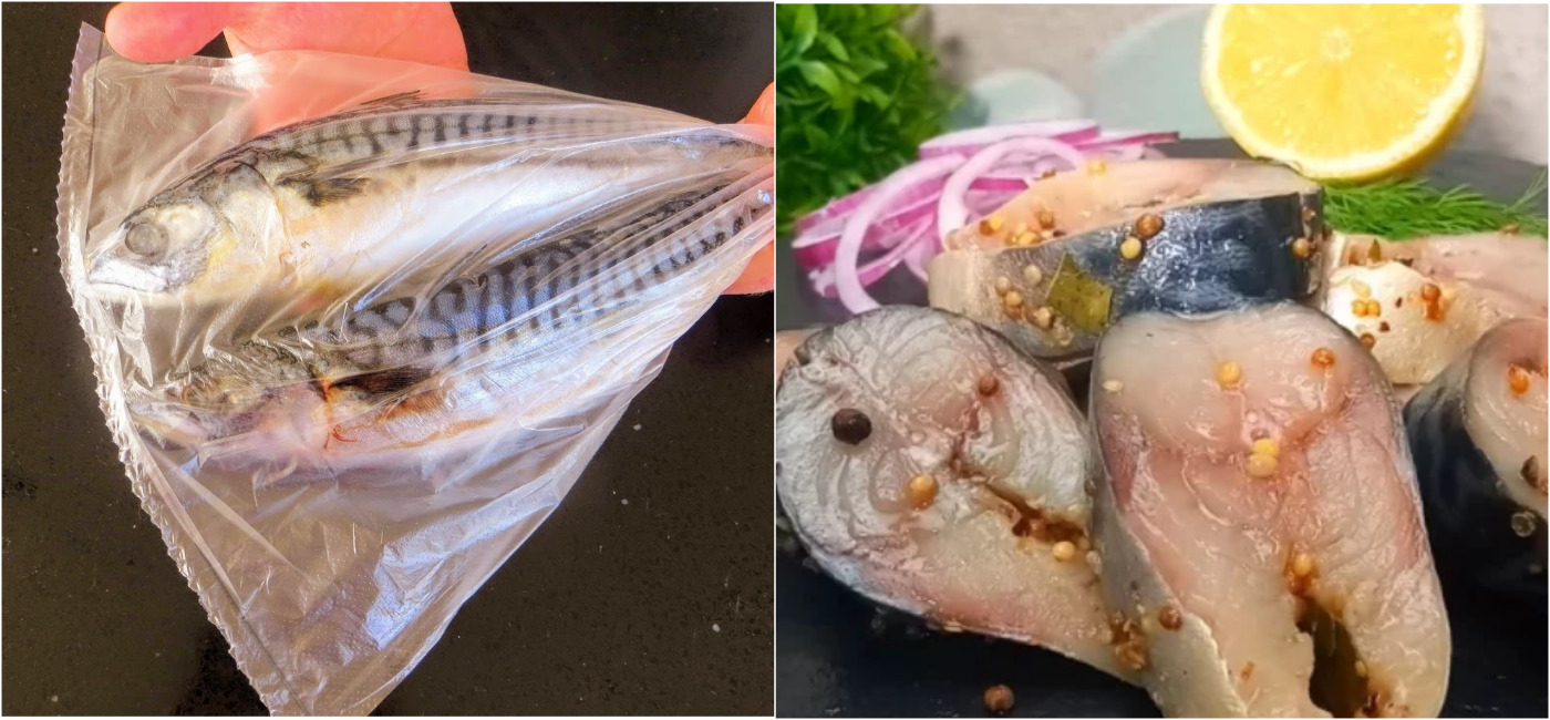 Солю скумбрію прямо в пакеті: ніякої води та брудного посуду, просто, швидко та смачно