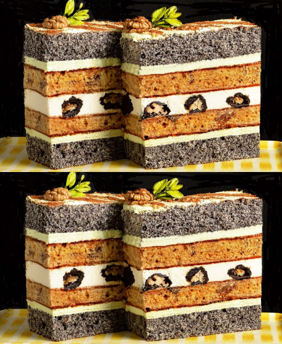 Пляцок “Шалена бджілка” – підкорить смаком кожного! Смачне поєднання макових та медових коржів доповнюється 3 особливими родзинками