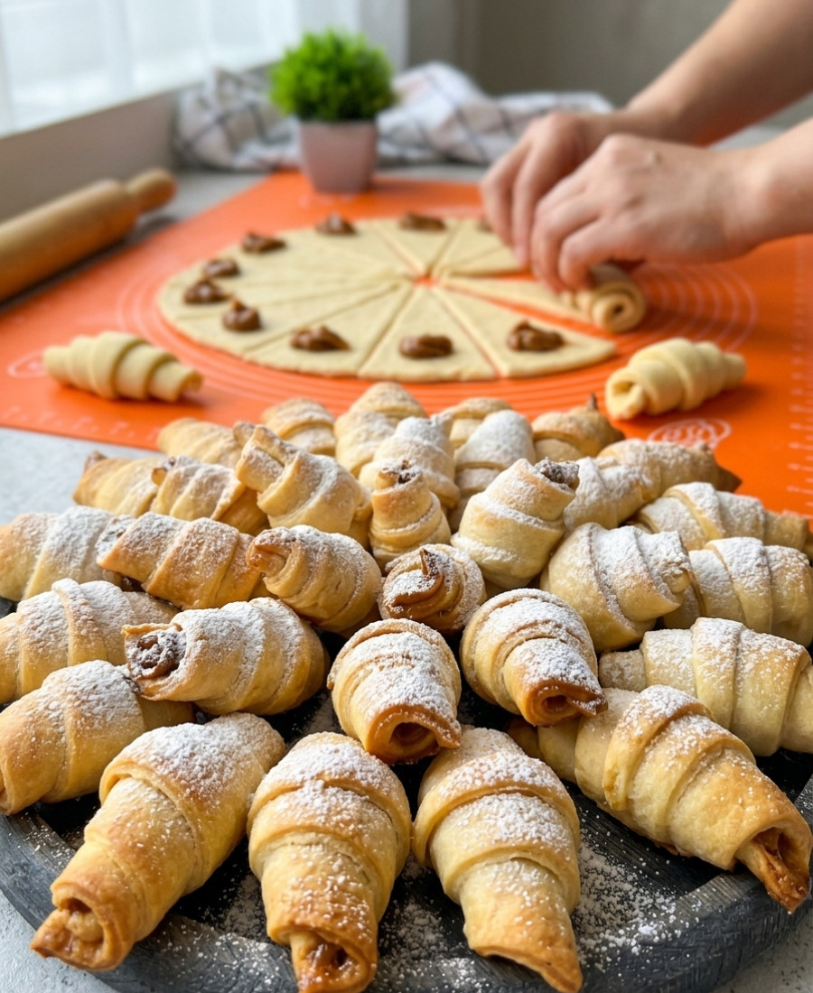Домашні неймовірно смачні і ніжні пісочні рогалики зі згущеним молоком: тісто виходить просто ідеальне, роблю з будь-якою начинкою