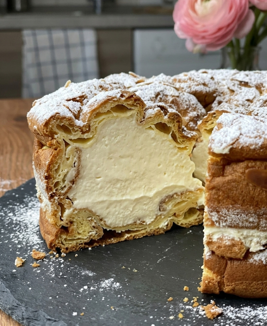 Готую улюблений десерт моєї сім’ї: повітряний заварний пиріг з ніжним кремом (з простих продуктів – ми його обожнюємо)