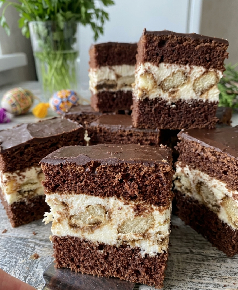 Смачний шоколадний пляцок з маскарпоне та печивом саворді – чудовий рецепт від української господині