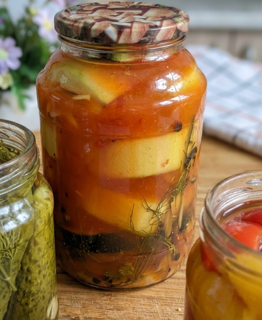 “Пікантні” мариновані кабачки на зиму в кетчупі